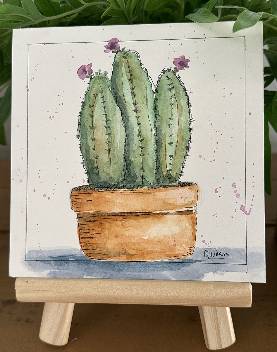 Desert Blooms: Watercolor Cactus Flowers